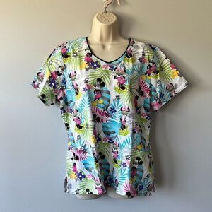 Disney Mickey/Minnie Mouse Tropical Scrub Top Size L